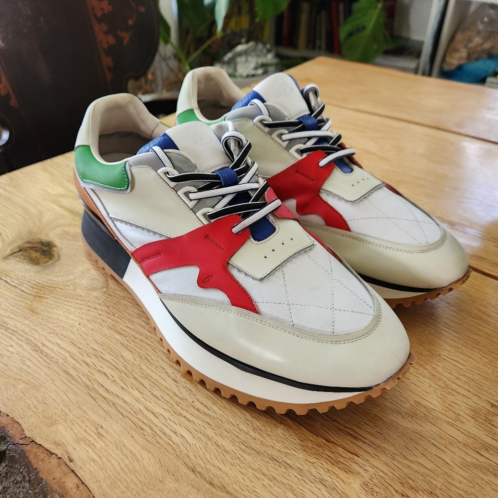RARE‎ Leizilei Calf Leather Sneakers Mens Size 12 Colorful Platform Shoes Y2k